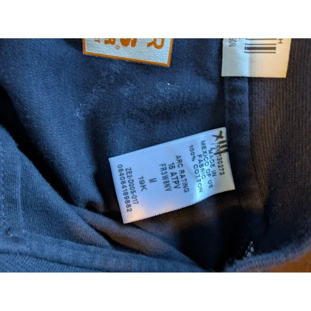 Wrangler Flame Resistant Long Sleeve Workwear Navy Blue Henley Oversized Mens‎ M